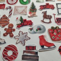 Дизайнерски скрапбук стикери Весела Коледа 39 бр - V100, снимка 4 - Други - 42480200