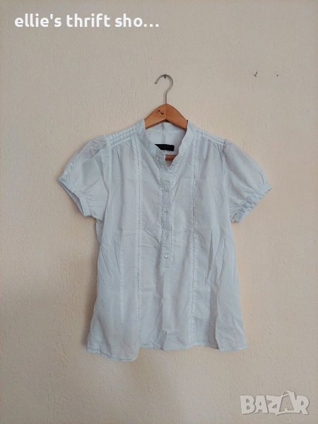 Дамска бяла риза с къс ръкав в размер S, снимка 1