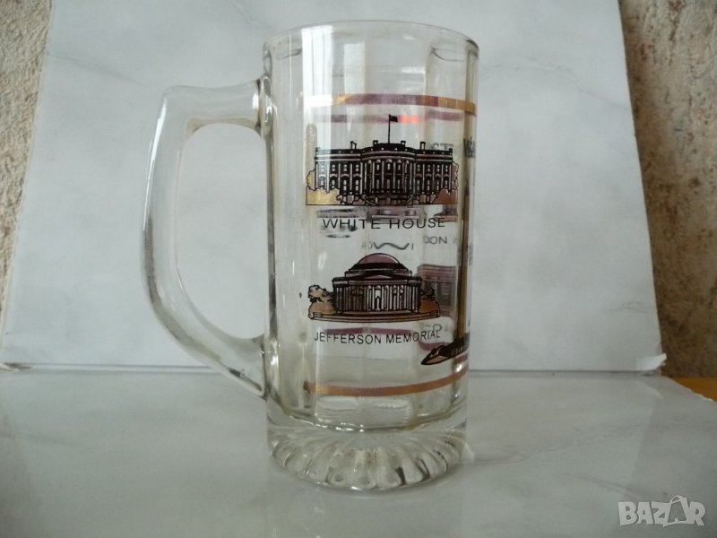 Стъклена халба за бира Вашингтон Белия дом Капитолия мемориал, снимка 1