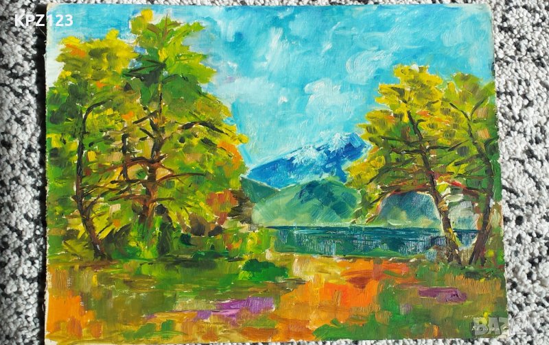 КАРТИНА  ПЕЙЗАЖ 1977 год.(маслени бои) / БАЛУШ БАЛУШЕВ, снимка 1