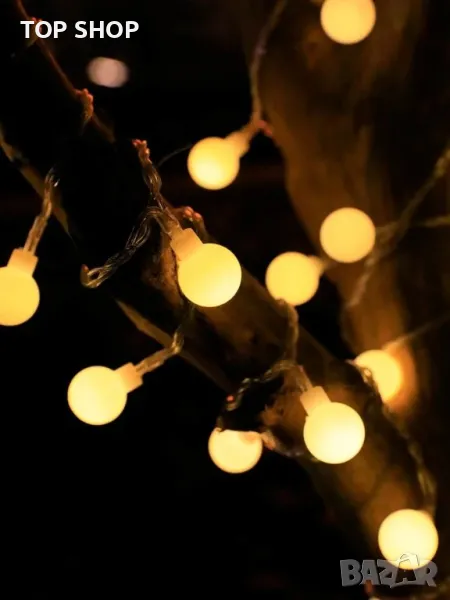 Светлинна верига 100 диода- 10 метра- външни, снимка 1