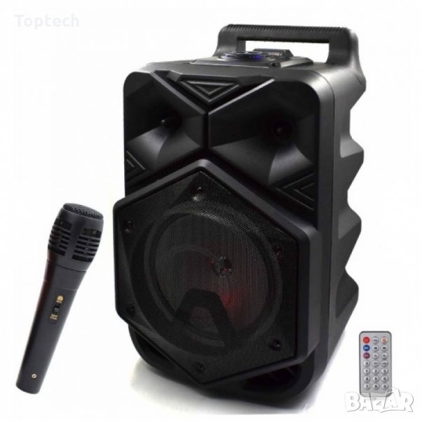 Караоке Тонколона 8" 1778, 1 жичен микрофон, Bluetooth, FM радио, micro SD/USB/AUX, Светлинни ефекти, снимка 1