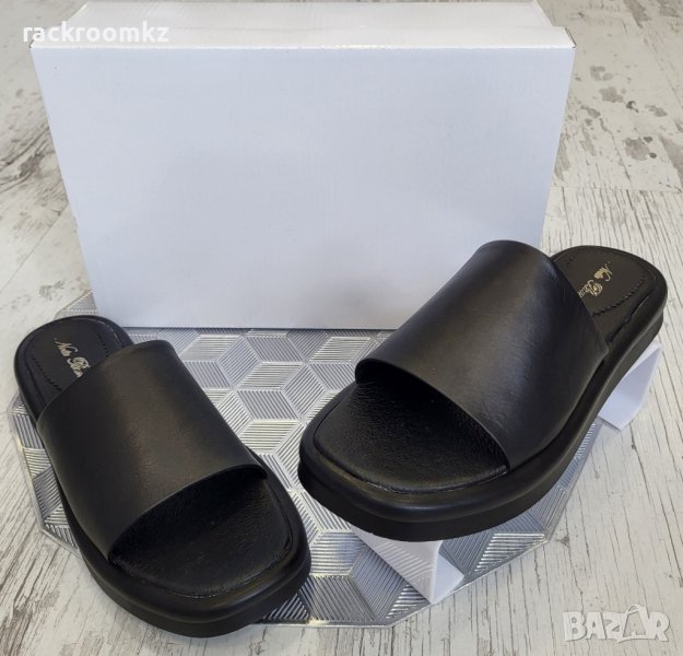 Дамски чехли от естествена кожа в черен цвят , снимка 1