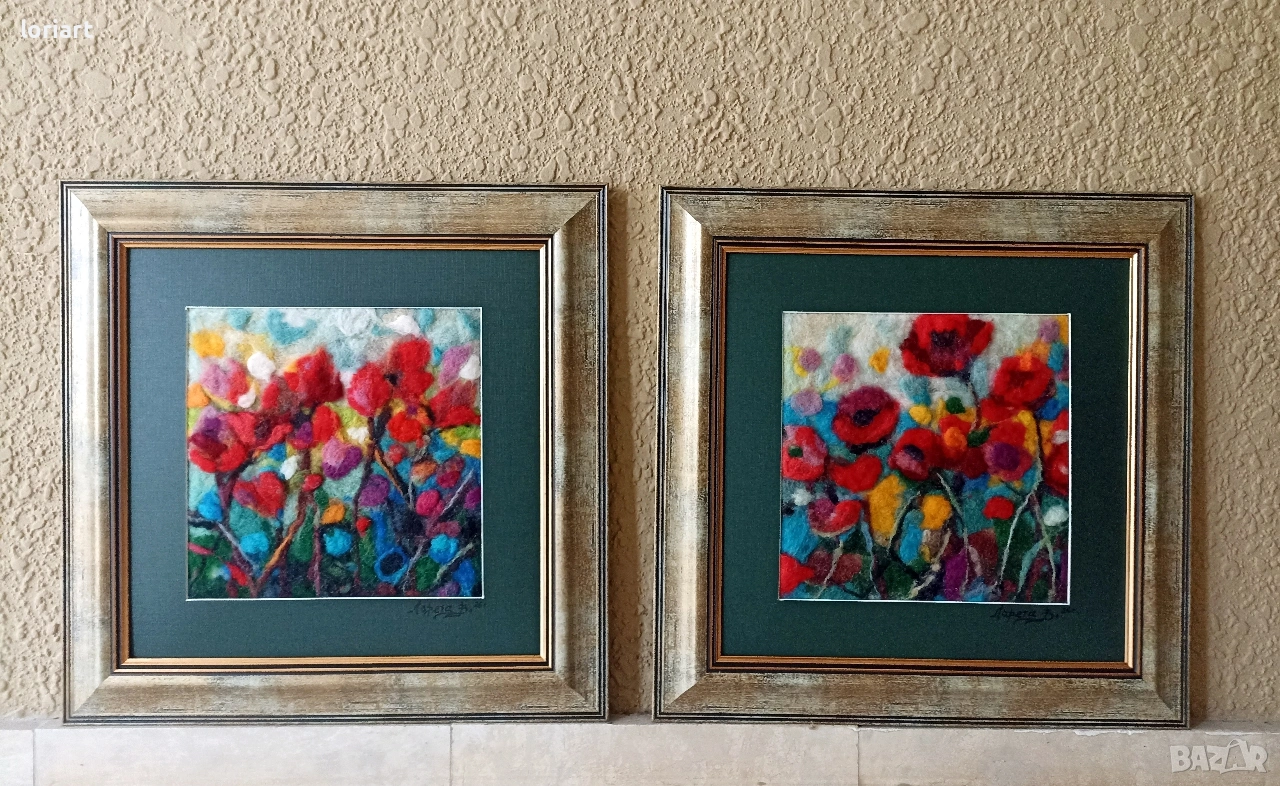 Цветна хармония/вълнена живопис/плъст, снимка 1