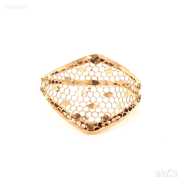Златен дамски пръстен 1,22гр. размер:65 14кр. проба:585 модел:35632-3, снимка 1