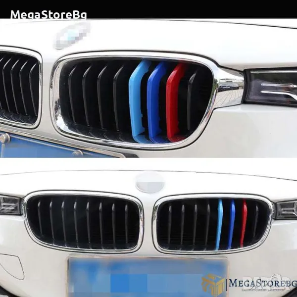 Декорация за предна решетка за BMW F30 (2013-2019) 8 ребра БМВ, снимка 1