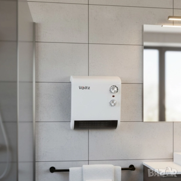 Отоплителна печка за баня Voltz OV51970J – 2000W, вентилатор, водоустойчива, снимка 1