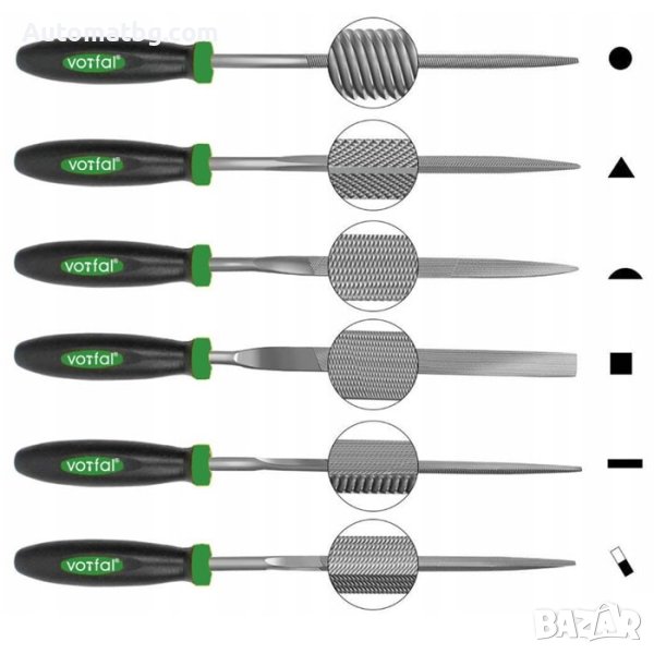 Комплект пили Automat, 6бр, Черен, снимка 1