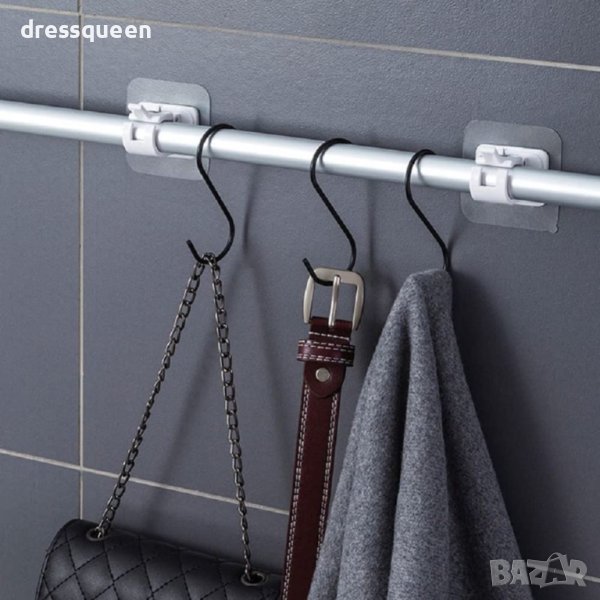 3897 Самозалепващи закачалки за баня за корниз или завеси, снимка 1