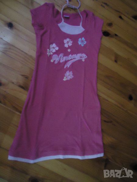 розова трикотажна рокля, снимка 1