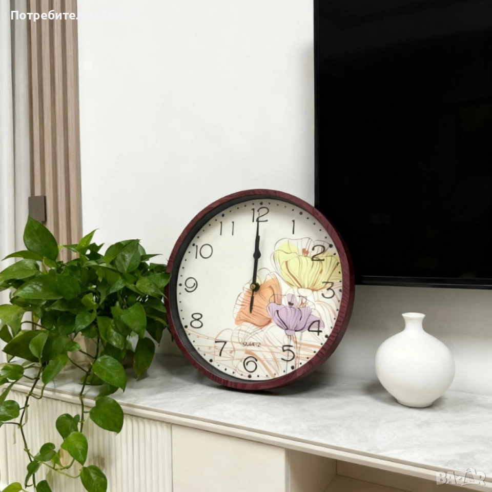 Стенен часовник Ø 25 см – стилен подарък за дом, уют и организация, снимка 1