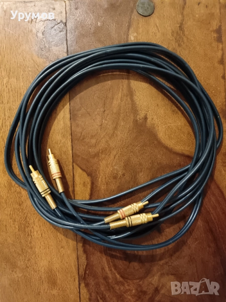 Аудио кабел Freitag 54821 Profi – позлатени чинчове, снимка 1