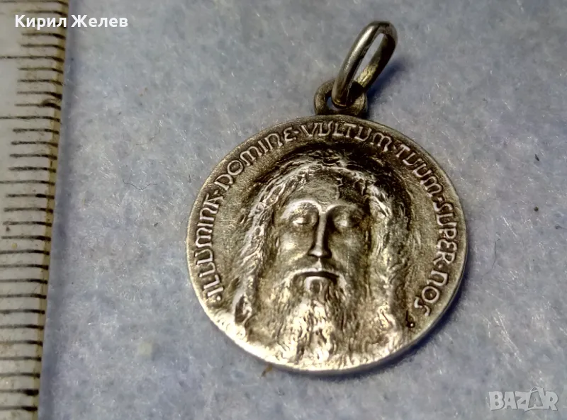 ИИСУС ХРИСТОС Стара РИМОКАТОЛИЧЕСКА СРЕБЪРНА ИКОНКА СРЕБРО 800 ДВУСТРАННА Художествена РАБОТА 78622, снимка 1