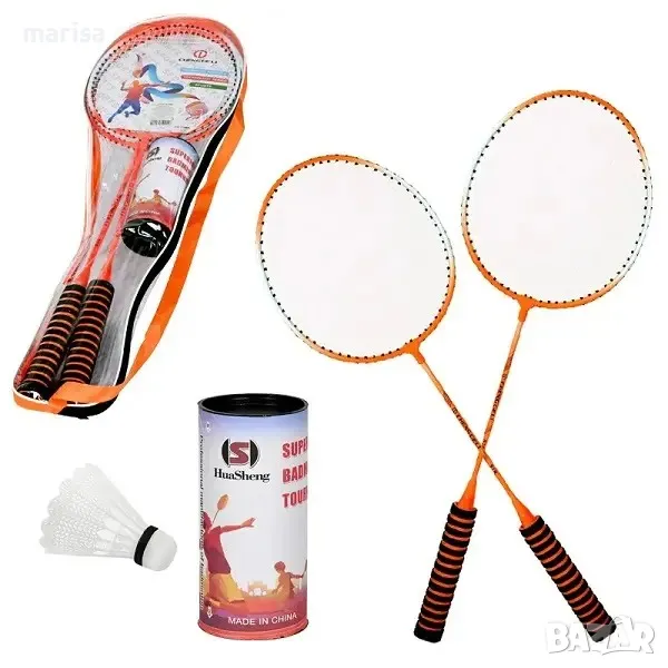 Федербал в калъф, Комплект 2 ракети с 3 броя перца Код: 56757-2, снимка 1