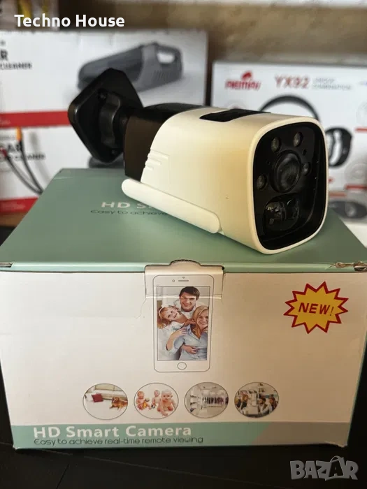 Wifi smart камера за видеонаблюдение със соларен панел, 6MP, снимка 1