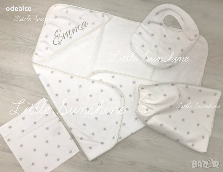 Комплект за баня - хавлия, лигавниче, кърпа и торбичка, снимка 1