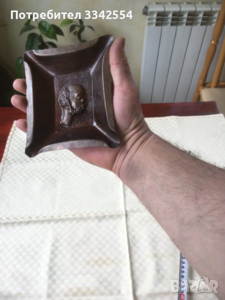 ПЕПЕЛНИК МЕСИНГ ЩАМПА ОРНАМЕНТ-90 ГР, снимка 1