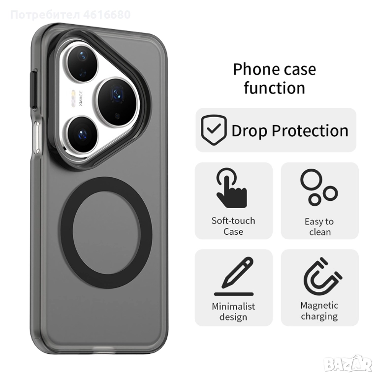 CandyCase MagSafe - Huawei Pura 80 Pro, Huawei Pura 80 Ultra - черен и бял, снимка 1