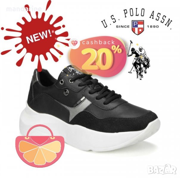 ПРОМО 🍊 U.S. POLO® № 40 🍊 Дамски кожени кецове с 5 см задна платформа нови с кутия, снимка 1