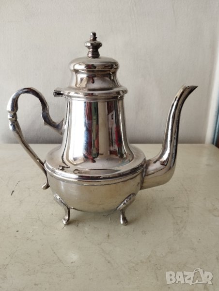Посребрена метална кана,чайник, снимка 1