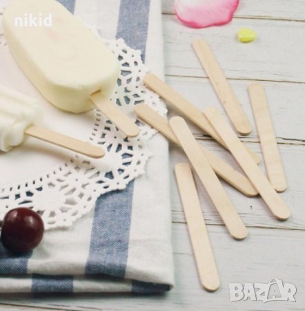50 бр Дървени клечки за Ескимо Сладолед близалки попсикълс popsicle, снимка 1