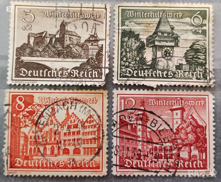 Германия, 1939 г. - непълна серия марки с печат, снимка 1