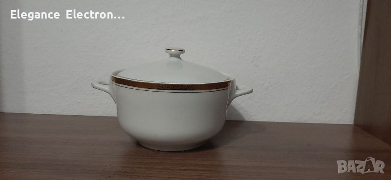 Български Порцеланов Супник със Златен кант , снимка 1