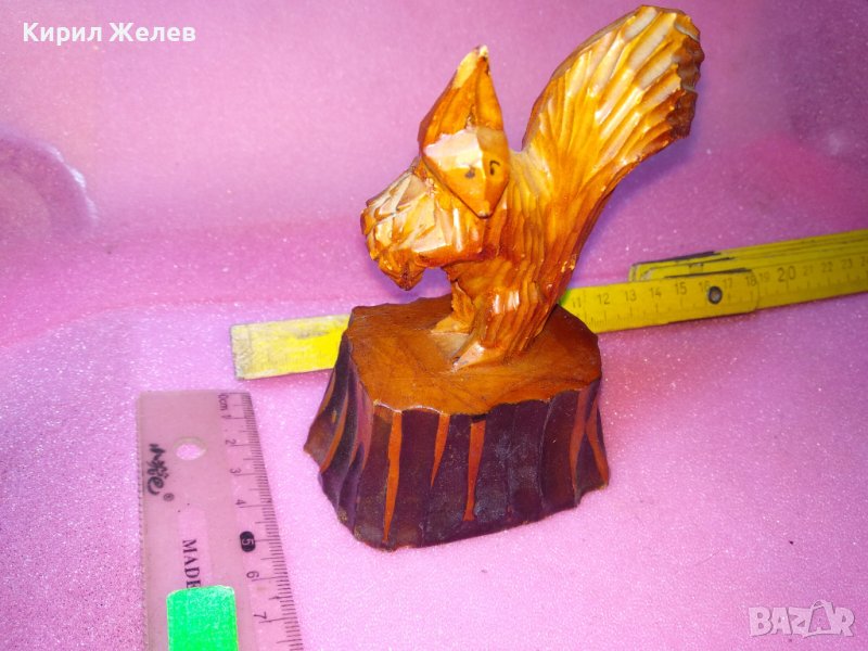 СТАРА РУСКА ФИГУРА КАТЕРИЧКА ЛИПОВО ДЪРВО СКУЛПТУРА ХУДОЖЕСТВЕНА РЪЧНА ИЗРАБОТКА ЛАКИРАНА СССР 42822, снимка 1