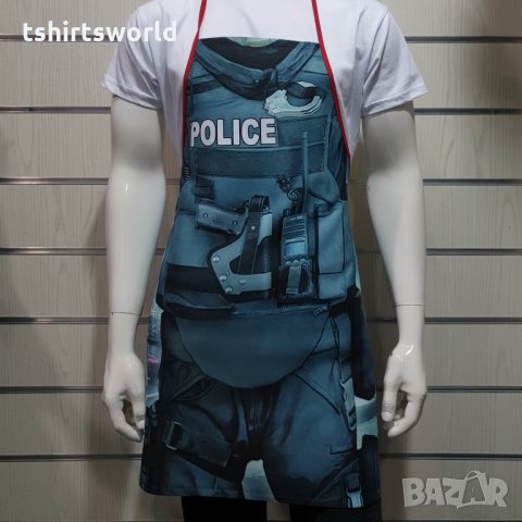 Нова мъжка забавна готварска престилка Полицай (Police), снимка 3 - Подаръци за мъже - 30723164