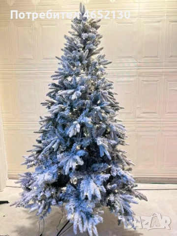 Заснежена коледна елха - гъста с реалистичен снежен ефект, 210см