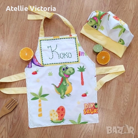 Детски комплект престилка и шапка , снимка 7 - Други - 51944038