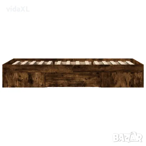 vidaXL Рамка за легло без матрак опушен дъб 90x190 см инженерно дърво, снимка 6 - Спални и легла - 56146881