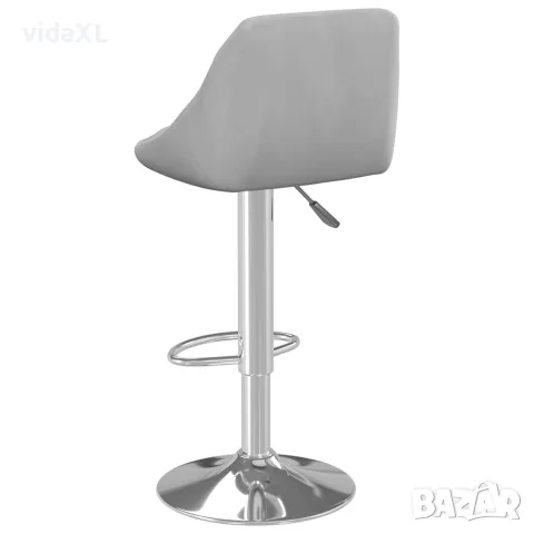 vidaXL Бар табуретки, 2 бр, светлосиви, кадифе, снимка 6 - Столове - 56147136