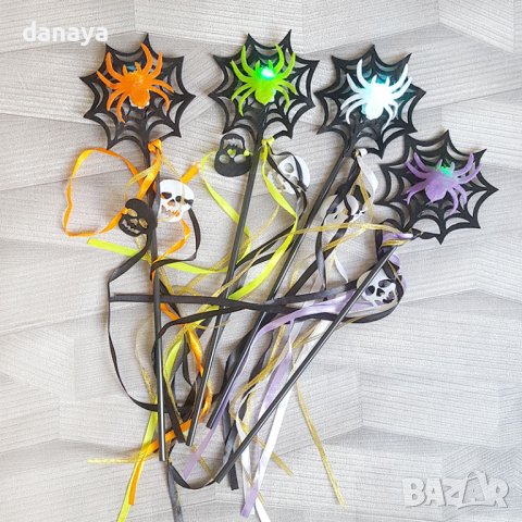 3139 Светеща пръчка за Хелоуин Паяжина с паяк, снимка 4 - Други - 38313972