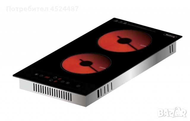 Двоен инфрачервен плот за вграждане Oliver Voltz, 1200+1800 W, 9 нива, Таймер