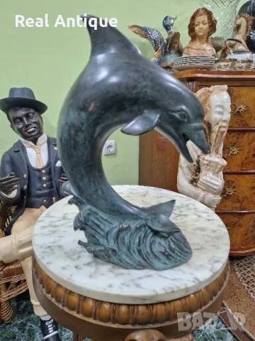 Топ - Страхотна антикварна френска бронзова фигура статуетка- шадраван чешма , снимка 2 - Антикварни и старинни предмети - 49488993