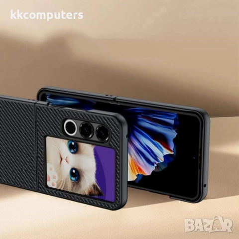 Калъф и Протектор за ZTE nubia Flip2 |Текстура от въглеродни влакна| Цвят: Черен, Златист, Червен, Ж, снимка 6 - Калъфи, кейсове - 51995100