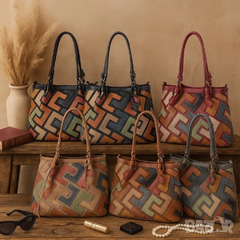 Дамска чанта с многоцветен дизайн – простор, организация и стил в едно, снимка 11 - Чанти - 51884584