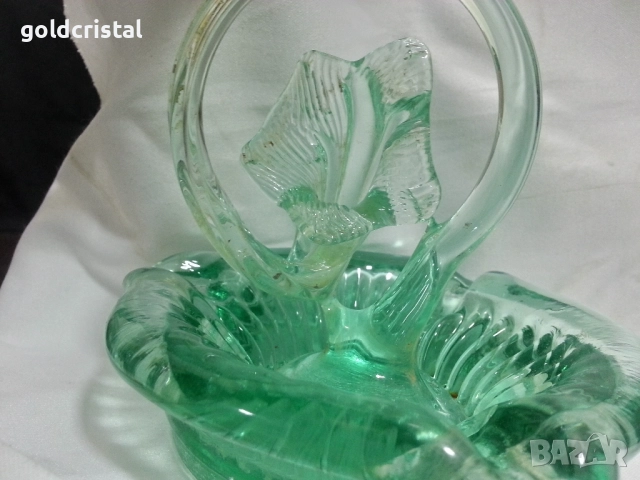 Стар стъклен пепелник ръчна изработка , снимка 7 - Антикварни и старинни предмети - 52267274