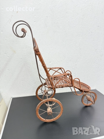 Стара детска количка за кукли 19в. №7574, снимка 7 - Антикварни и старинни предмети - 52300280