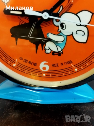 Стар анимиран будилник, настолен часовник, снимка 3 - Антикварни и старинни предмети - 54156628