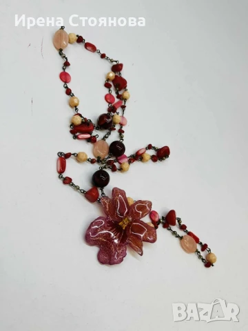 Колие с регулируема дължина, естествен цвят на орхидея, снимка 8 - Колиета, медальони, синджири - 51002776