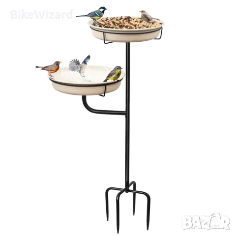 Купи със метална стойка за хранене или баня за  птици, снимка 1