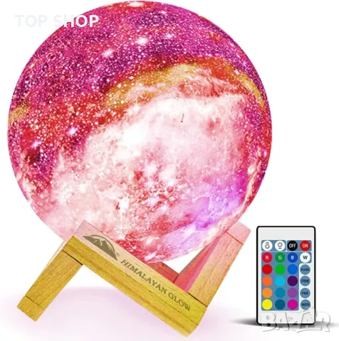 3D Galaxy Moon Lamp акумулаторна ЛЕД лампа с дистанционно, снимка 6 - Декорация за дома - 48928492