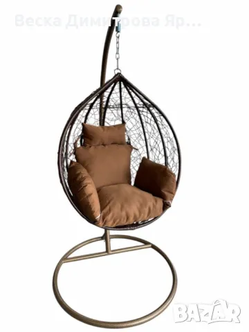 Градинска люлка от PVC ратан с метална конструкция, снимка 10 - Градински мебели, декорация  - 50210999