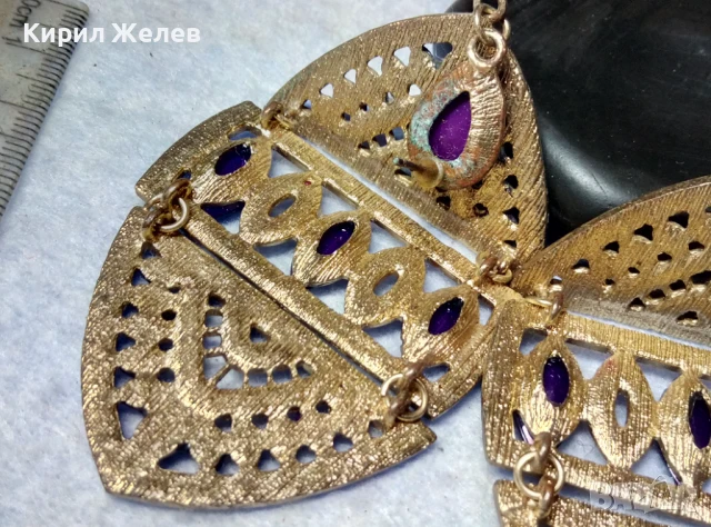 КРАСИВИ ГОЛЕМИ ЗЛАТИСТИ ЕТНО АРТ СТИЛ АЖУРНИ МЕДНИ ОБЕЦИ 10153, снимка 7 - Обеци - 51371654
