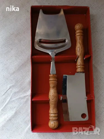 Ретро нов комплект сатърче и нож за сирене, снимка 2 - Антикварни и старинни предмети - 50396742
