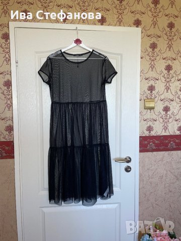 Черна нова плажна  дълга прозрачна тюлена тюл рокля , снимка 10 - Рокли - 40145306
