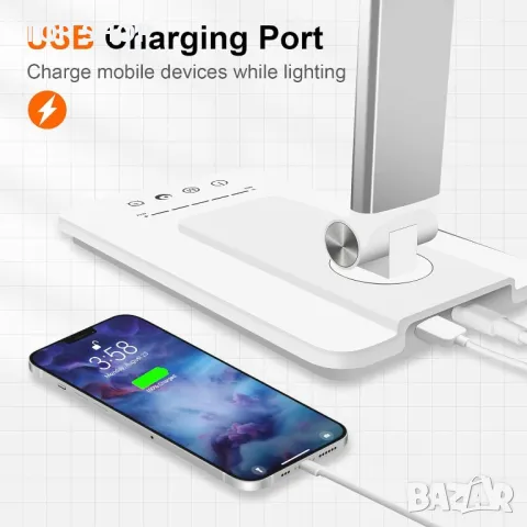 ЛЕД настолна лампа oxylops с различни режими и грижа за очите, снимка 3 - Настолни лампи - 48647797