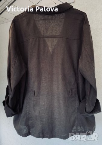 Модерно яке лен с вискоза цвят кафе,Германия, снимка 3 - Якета - 40314760